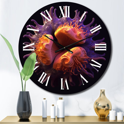 Horloge murale abstraite mauve