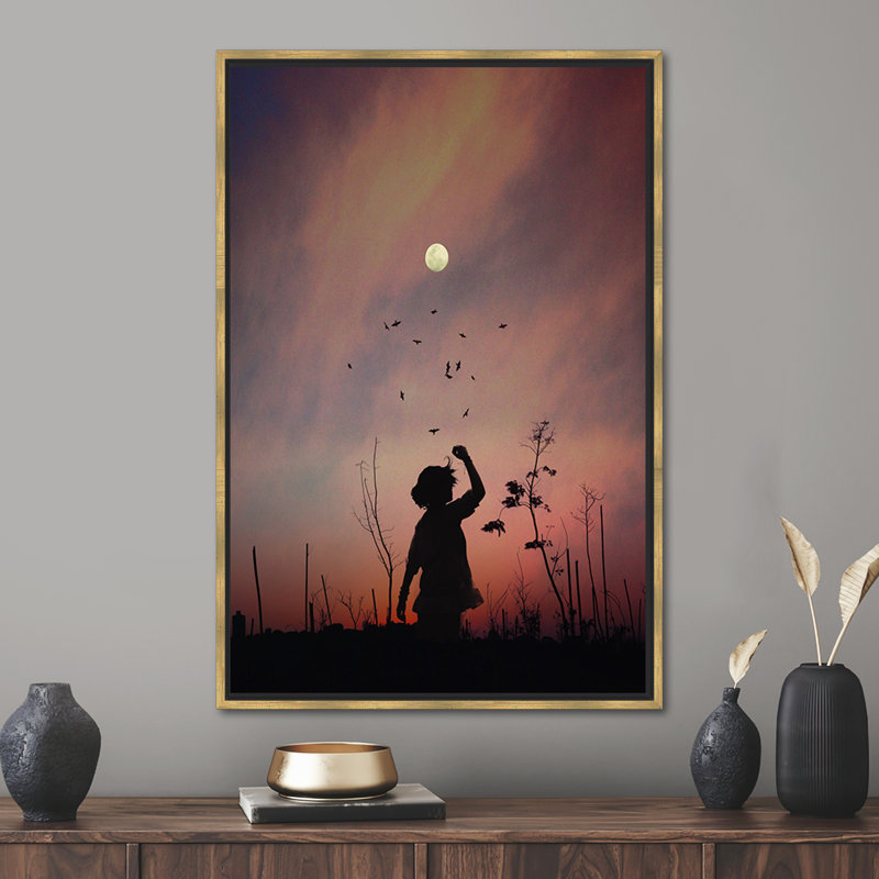 Print on Canvas, Framed Print without Mat, Gold, 30 cm H x 20 cm W
