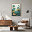 Art mural sur toile, fleurs de lotus bleu sarcelle et feuilles d'or-1040605626