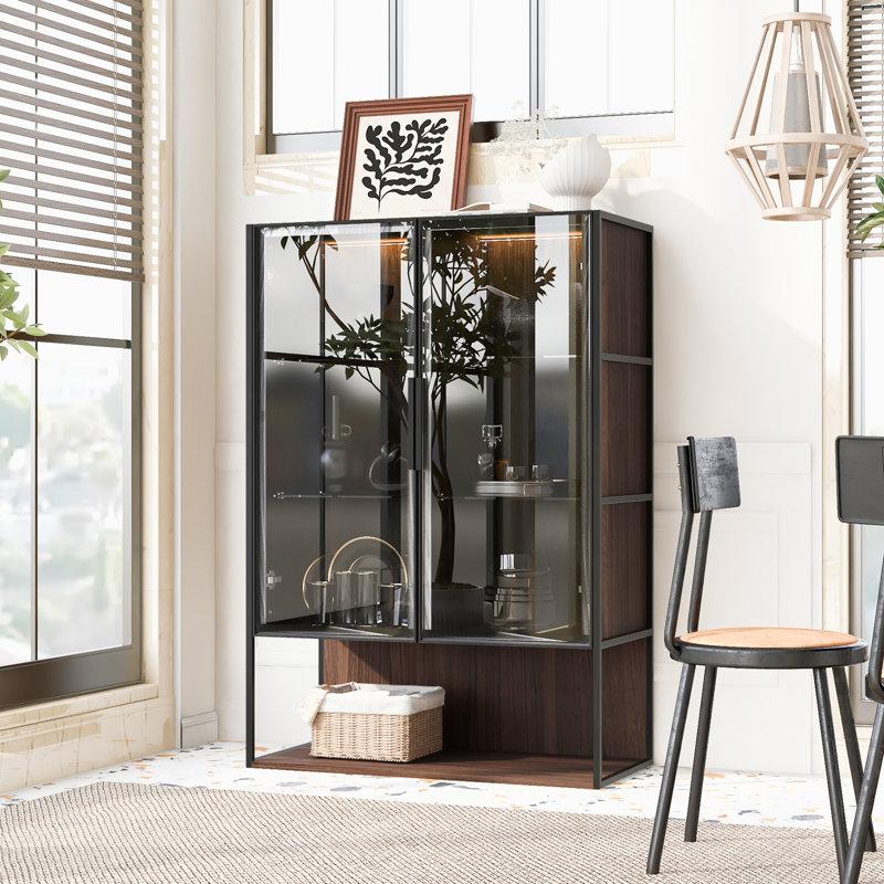 Grande vitrine lumineuse avec porte en verre trempé