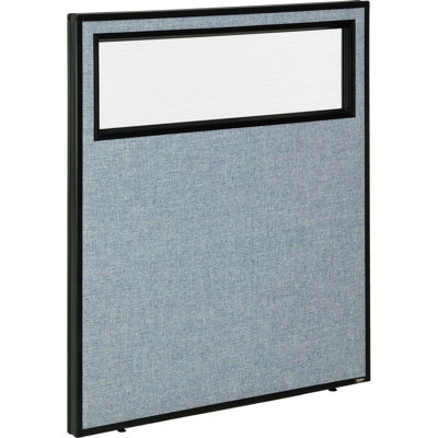 Interion Blue Office Partition Panel With Partial Window
