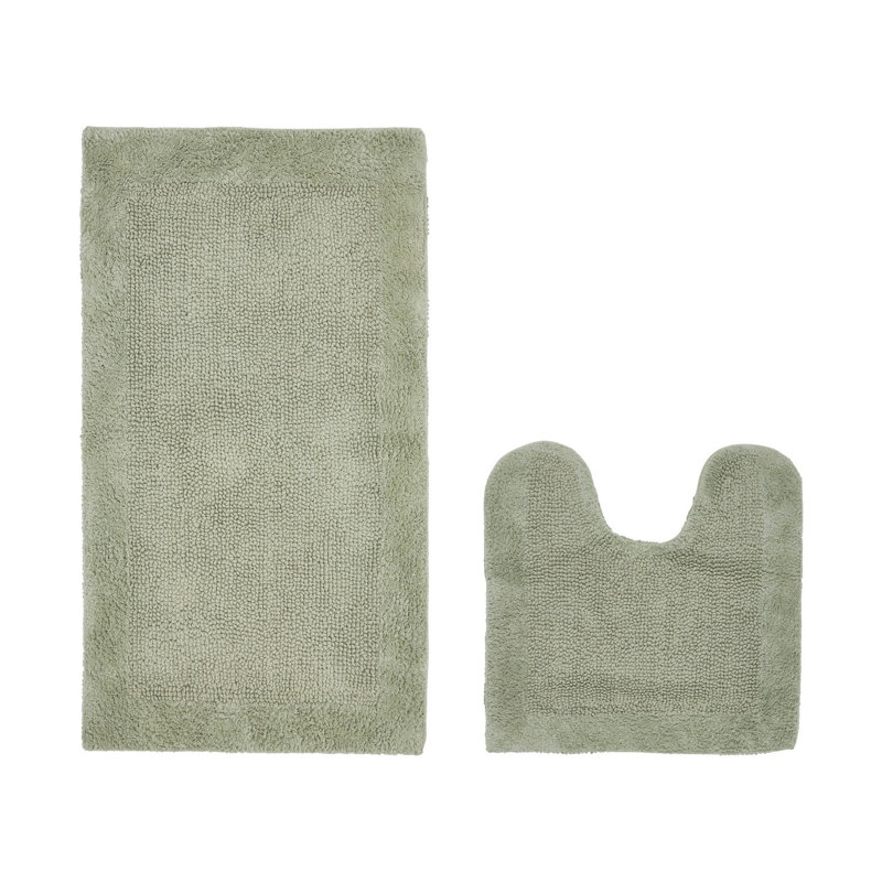 Ensemble de tapis pour salle de bain 2 pièces Moriceau 100% coton 2370 g / m² Moriceau, Sauge foncé