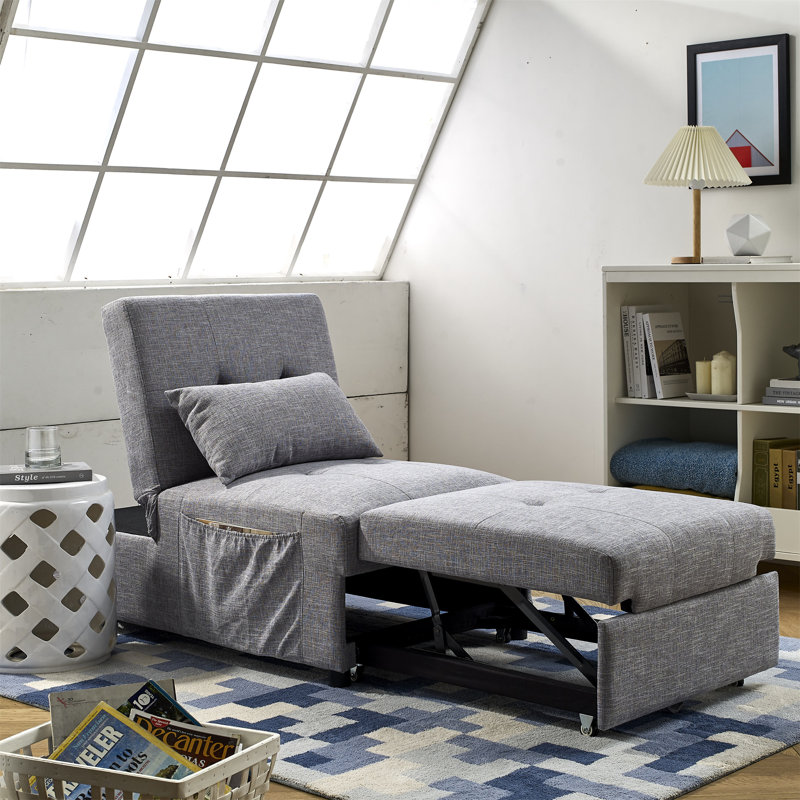 Aidenjoseph Upholstered 44'' Sofa, Gray Polyester