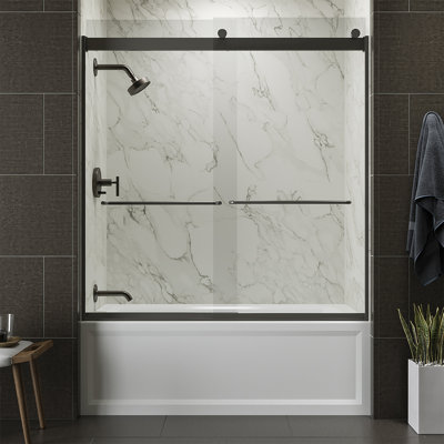 Levity 57" x 59.75" Bypass Bath Door with CleanCoat® Technology