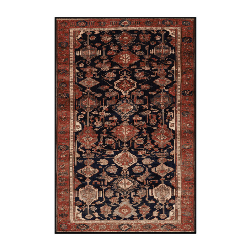 Tapis brun turc lavable à la machine, Rectangulaire 2 pi x 3 pi