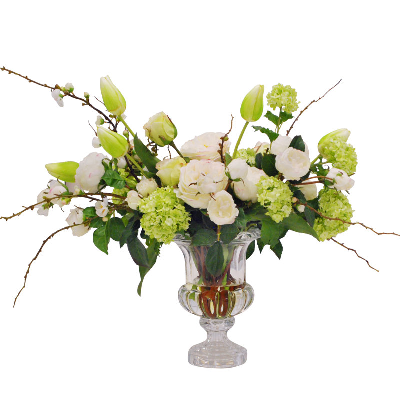 Arrangement floral mixte en vase