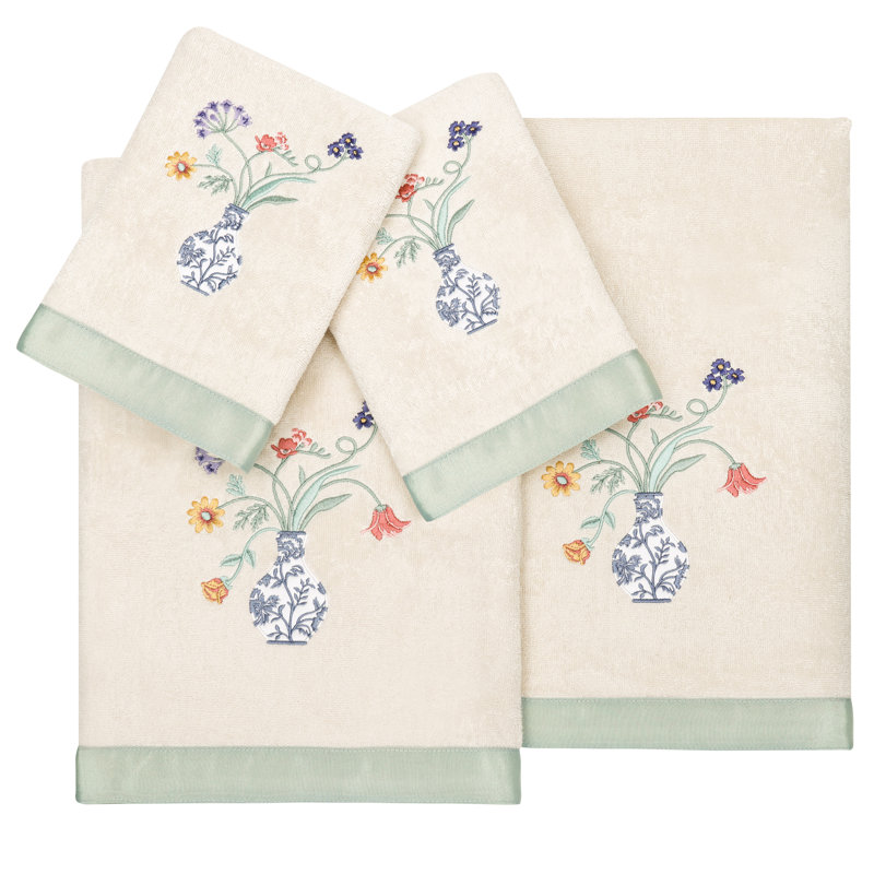 4 Piece Turkish Cotton Towel Set, Beige