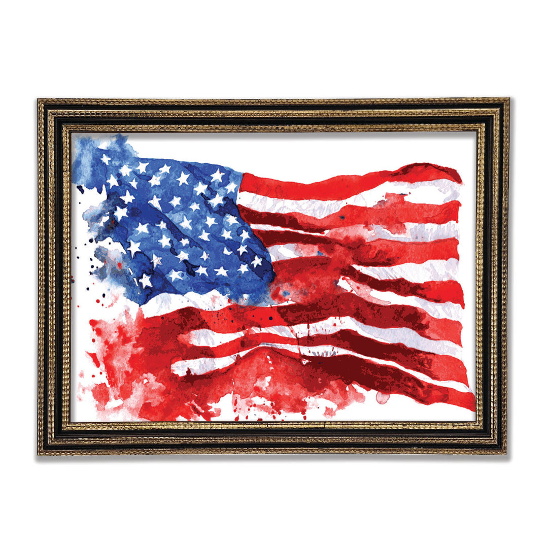 The Ink Splatter American Flag Gerahmter Druck