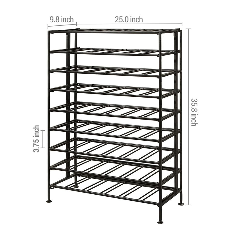 54 Bottle Metal Etagere Wine Bottle Rack in Black