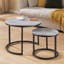 Table gigogne ronde 24 po, table basse d'appoint, style industriel peu encombrant-1643959447