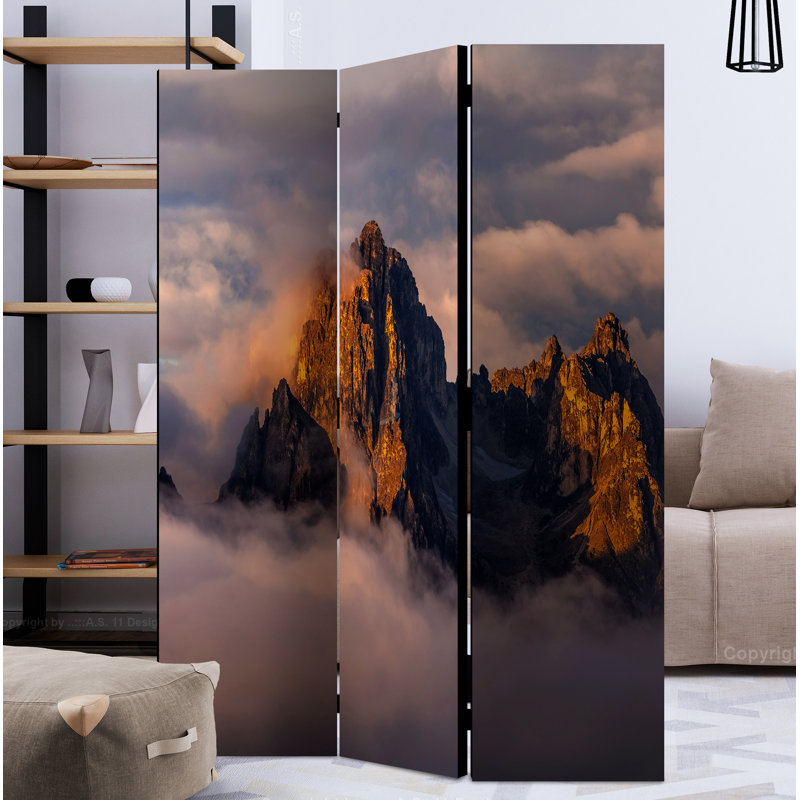 Madteos 172cm H Solid Wood Folding Room Divider, 3
