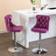 25 - 33 pouces de hauteur de siège réglable, matériau de velours, base, support de dossier, mauve, de 2 pour velours de cuisine de pub à la maison, îlot 2 pièces