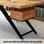 Bureau rectangulaire brun et noir en bois massif + fer avec 4 tiroirs-1639633739