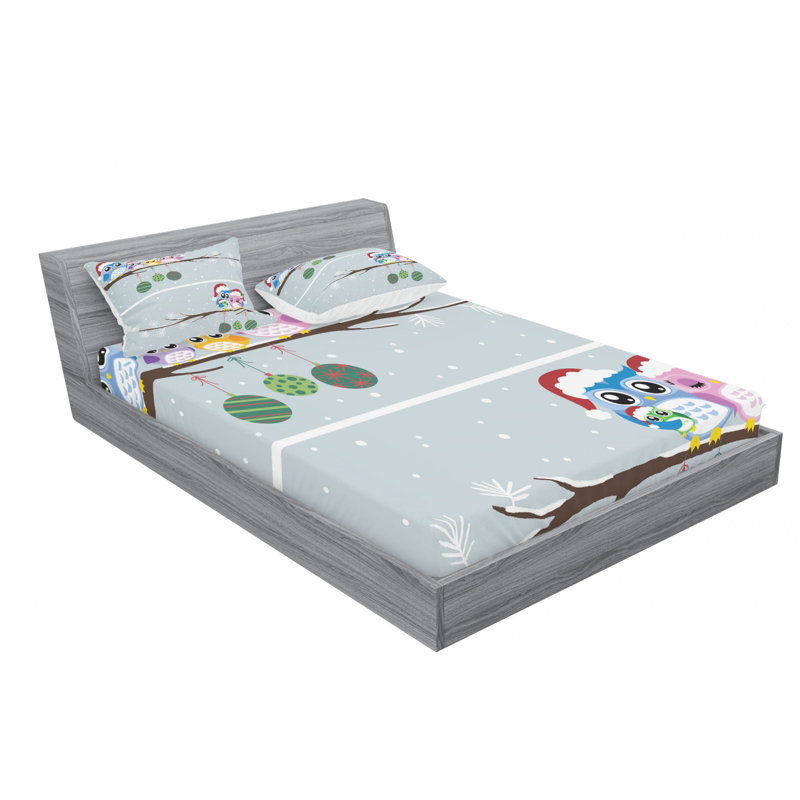 Ignacius Microfiber Polka Dots Sheet Set, Queen Sheet Set with Fitted Sheet