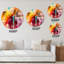 Composition abstraite en acrylique orange et rouge - Horloge murale moderne-59914041