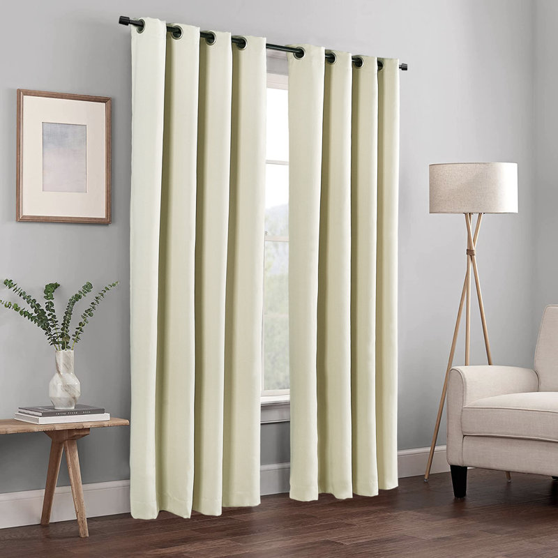 Panneau de rideau occultant uni, Beige, l 54 po x L 63 po