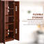 Garde-manger de 63 po, armoire à 2 portes avec 5 tablettes et 2 tablettes réglables, brun pour un garde-manger élégant, niveaux. Gardez bien rangé. Salle à manger