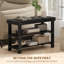 Banc de rangement en bambou pour chaussures, banc d'entrée à 3 niveaux, noir-807820199