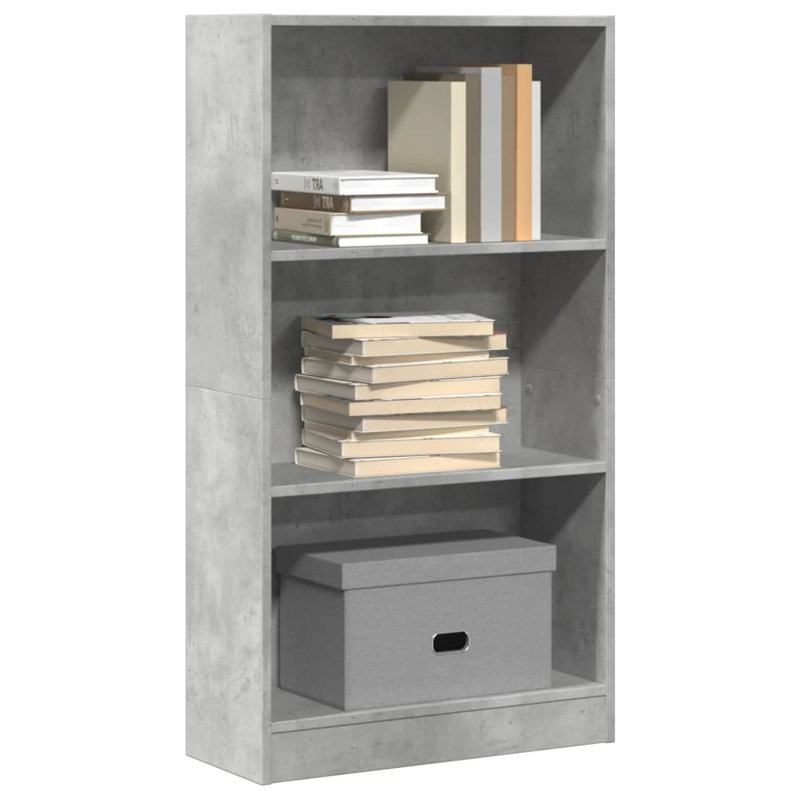 Athema Standard Bookcase, Concrete Grey, (3 Shelves) 109cmH x 60cmW x 24cmD