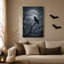 Art mural sur toile, "Black Raven" perché sur une branche torsadée sous Halloween-488025207