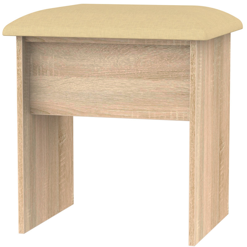Fully Assembled Hawthorn Dressing Table Stool, Bardolino Oak/Cream