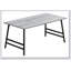 Table basse moderne moderne avec stratifié gris élégant et pieds en métal noir, parfaite pour les petits salons-130920263