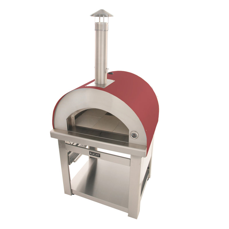Outdoor Wood-Fired Pizza Oven, Red