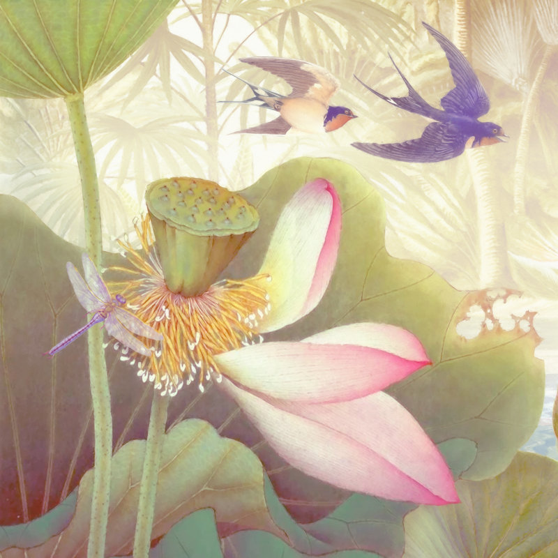 Lotus Sanctuary III by Steve Hunziker - Wrapped Canvas Painting, 51cm H x 51cm W x 3.8cm D