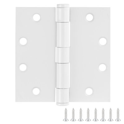 Charnières de porte pour portes intérieures Design House, 189894, paquet de 9, 4,5 po x 4,5 po - Charnière carrée en acier à rayon 5/8 po - Laiton antique - Convient aux portes standard