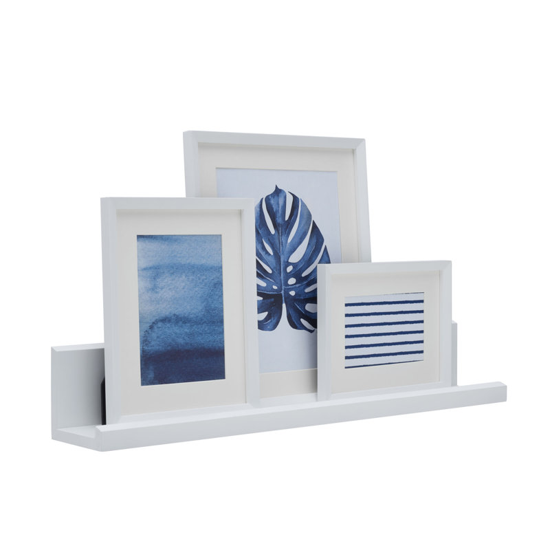 Melannco 3 Pieces MDF Frames and-Ledge-Set, White