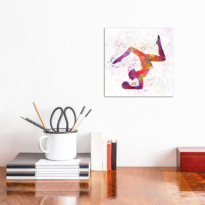 Rhythmic Gymnastics Woman Silhouette by Paul Rommer - Wrapped Canvas Print