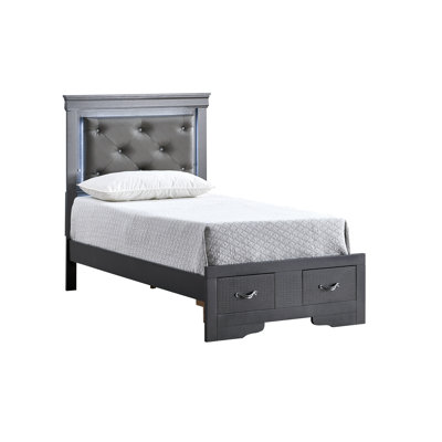Osya 42A7850BAB404AD7AA3DFBF9CE30F01B Twin Bed Gunmetal Gray
