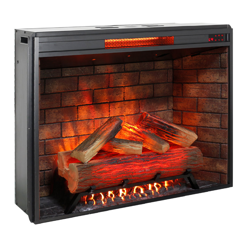 33 Inch Infrared Electric Fireplace With Removable Trim Kit Insert, Touch Panel Home Decor Heater, Smokeless Firebox With Fire Crackling Sound