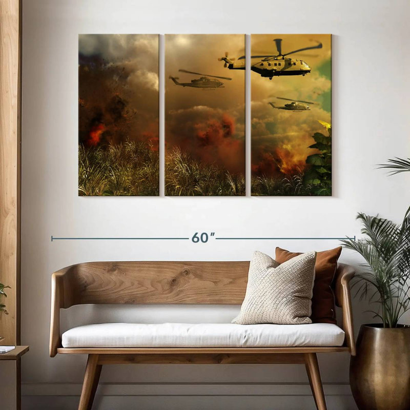 Lelar Helicopter Rescue Fleet, 32" H x 50" W