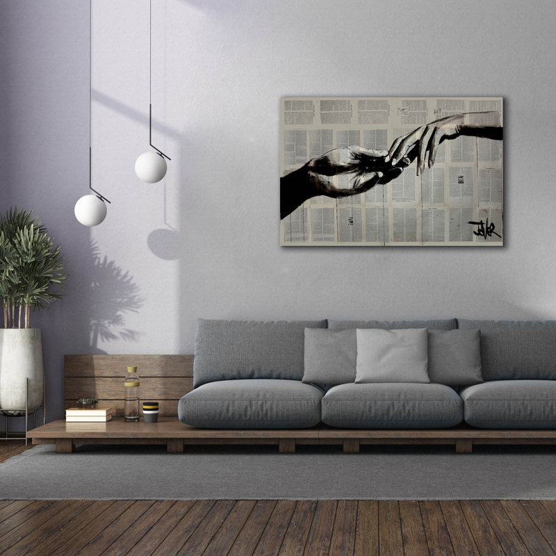 "Jadaya" Adam Eve "par Loui Jover, art mural sur toile, H 40 po x l 60 po