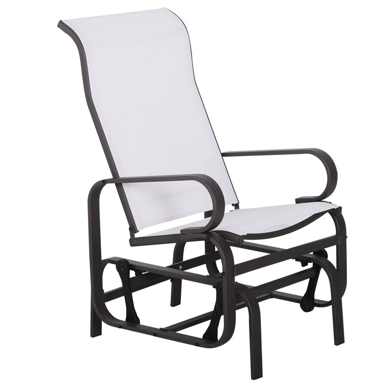 Beige Outdoor Glider Chair Of - Lightweight Yet , Comfortable Padding, Quiet Rocker For Patio, And Versatile, Stable Rocking Mechanism, Mesh Fabric