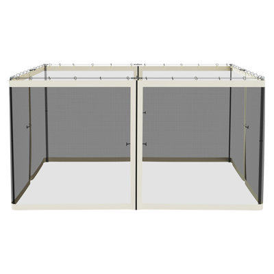 Filet de remplacement en filet 13 'x 13' Outsunny avec panneaux à fermeture à glissière pour pavillon de jardin carré