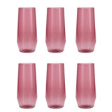 Fortessa Sole Outdoor Shatter Resistant BPA Free Premium Copolyester Plastic Drinkware 6 Pack, Terra Cotta Orange, Stemless Wine Glass