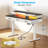 Yaelin Home Office Height Adjustable Standing Desk with 3 Woodend Drawers, Power Outlets and LED Lights-1536934086