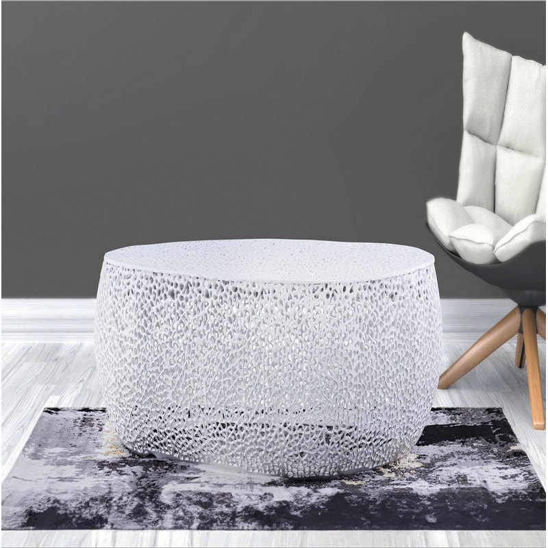 Table basse ovale, Blanc