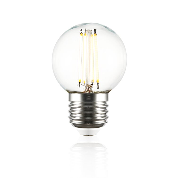 Light Society Koby G16.5 Clear, 40 Watt, Dimmable Modern Industrial LED Filament Globe Light Bulb E26 Base (Pack of 6)