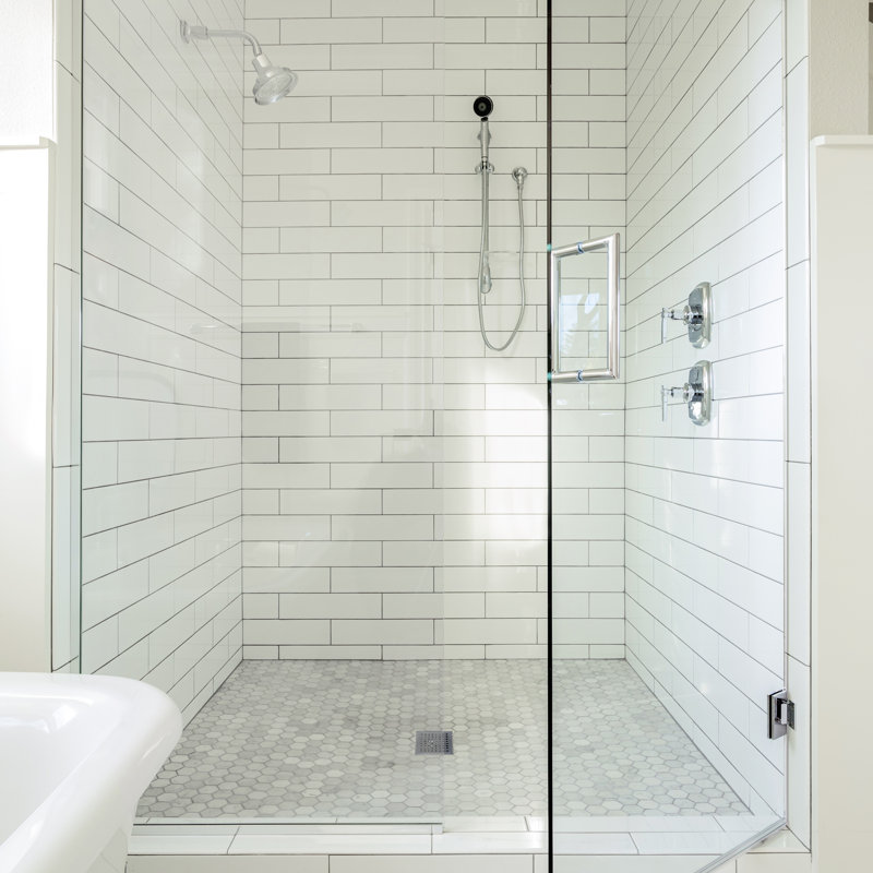Drain de douche carré avec grille carrée, 4 po x 4 po, Acier inoxydable