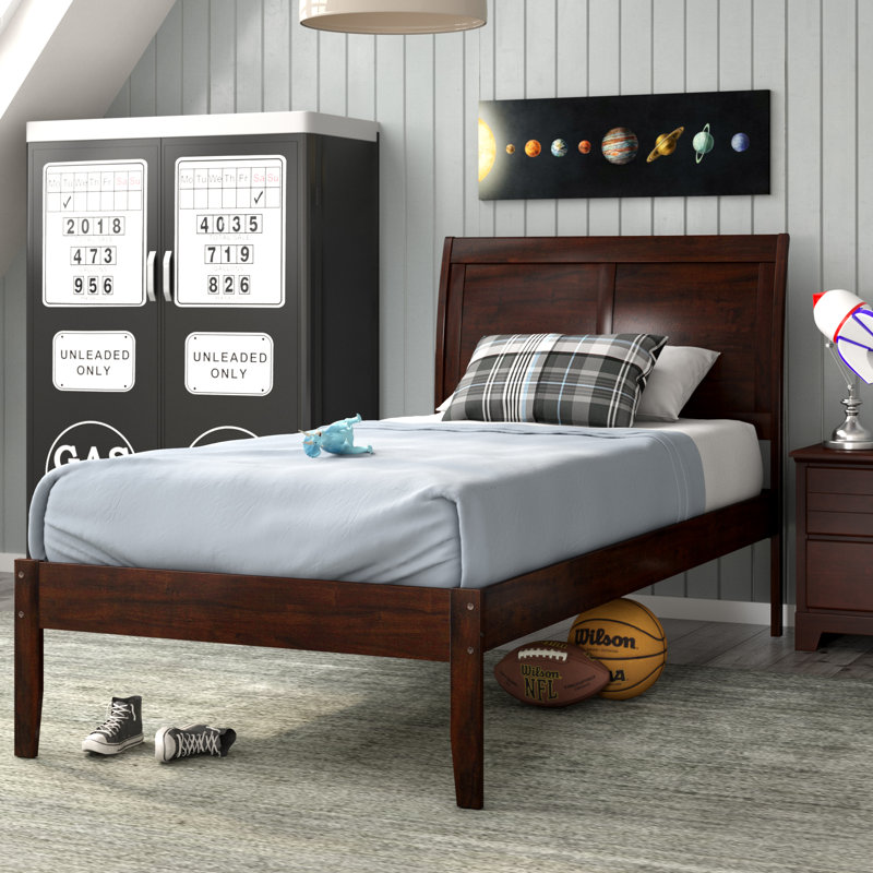 Lampley Solid Wood Platform Bed, Walnut