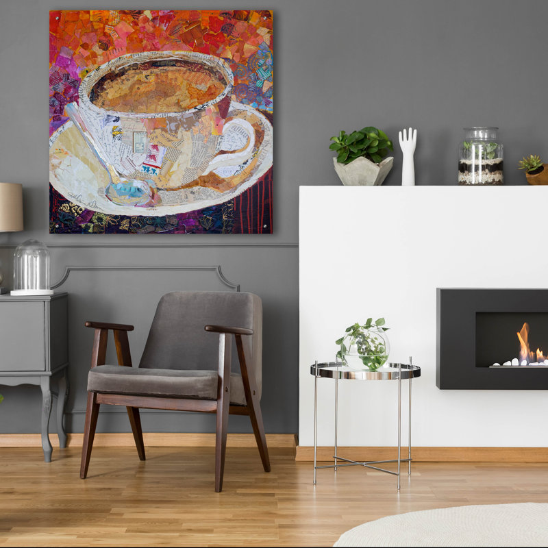 «Cup of Conversation» par St. Hilaire Elizabeth, art mural en verre acrylique, H 36 po x l 36 po x P 0,2 po