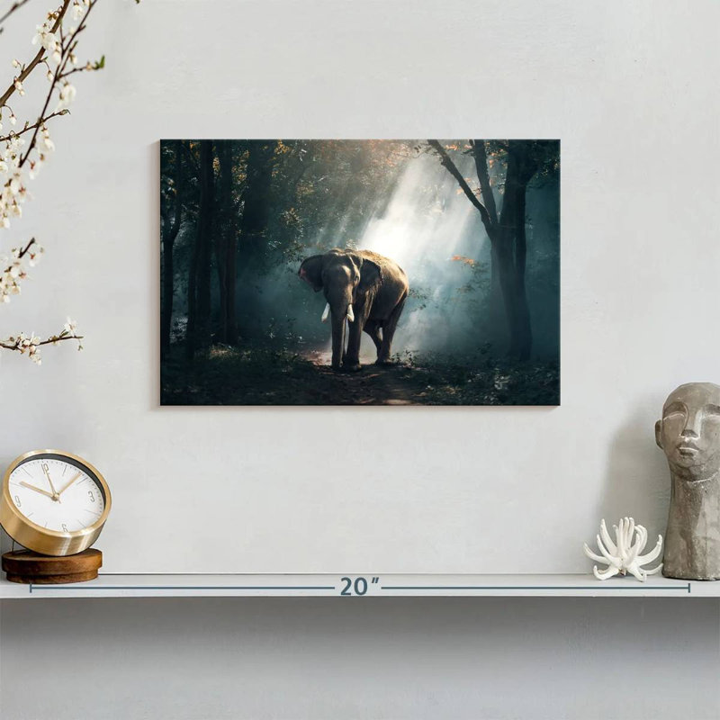 Brampt Sunlit Jungle Elephant, 8" H x 12" W