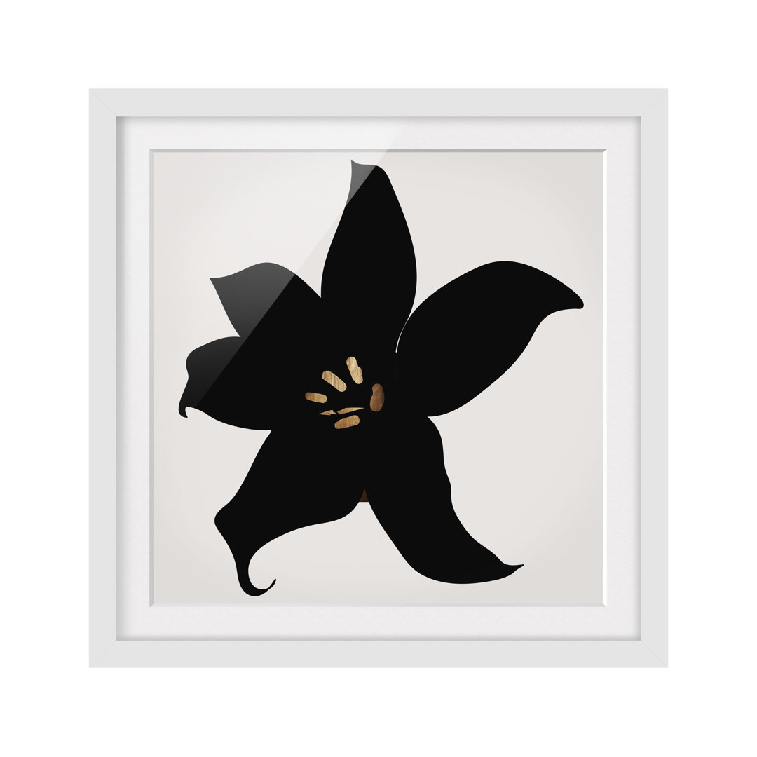 Gerahmtes Poster Plant World - Orchid Black and Gold