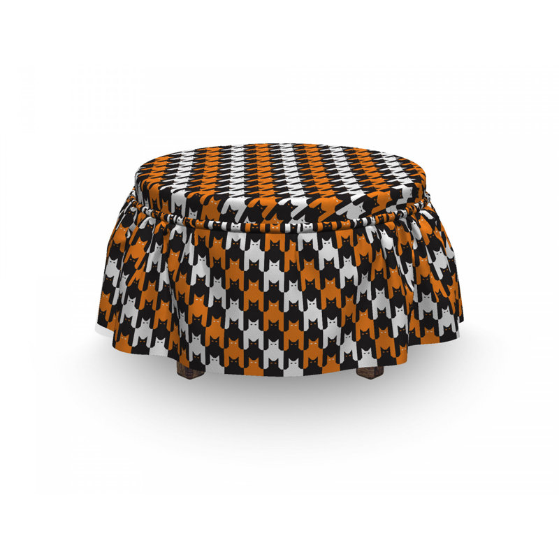 Ensemble de housse pour à coussin de boîte 2 pièces catstooth repose-pieds halloween