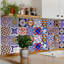 Carreau de mosaïque floral auto-adhésif en vinyle 7 po x 7 po