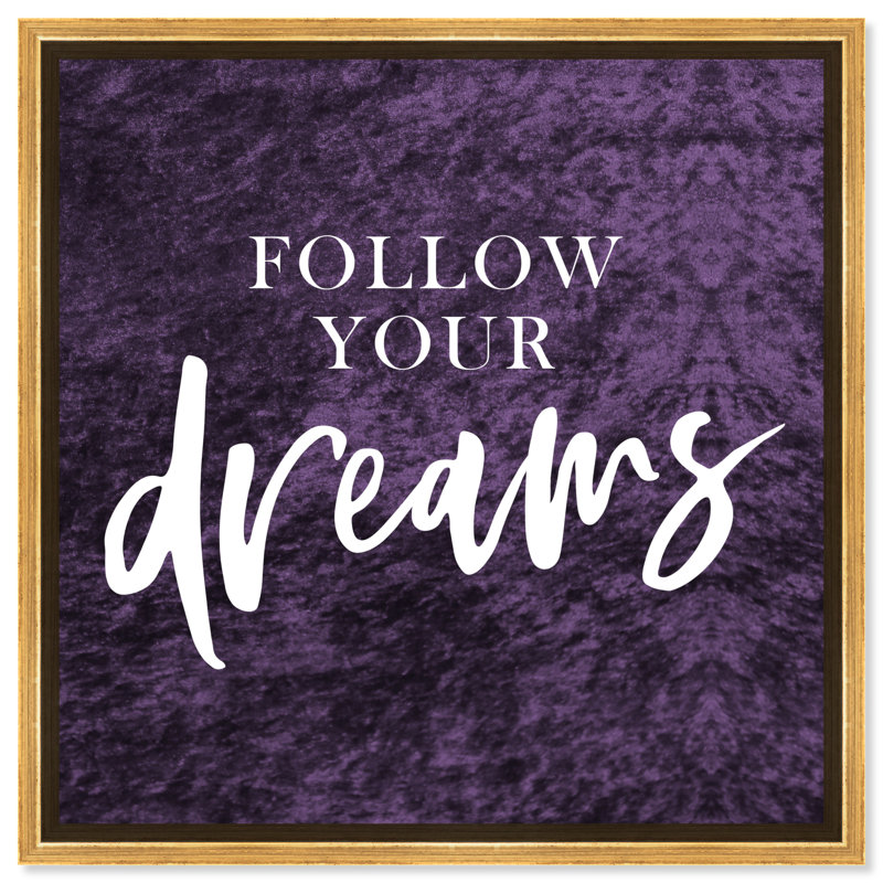 Lynn " Follow Your Dreams Velvet " by Oliver Gal, 30" H x 30" W x 1.5" D, Gold