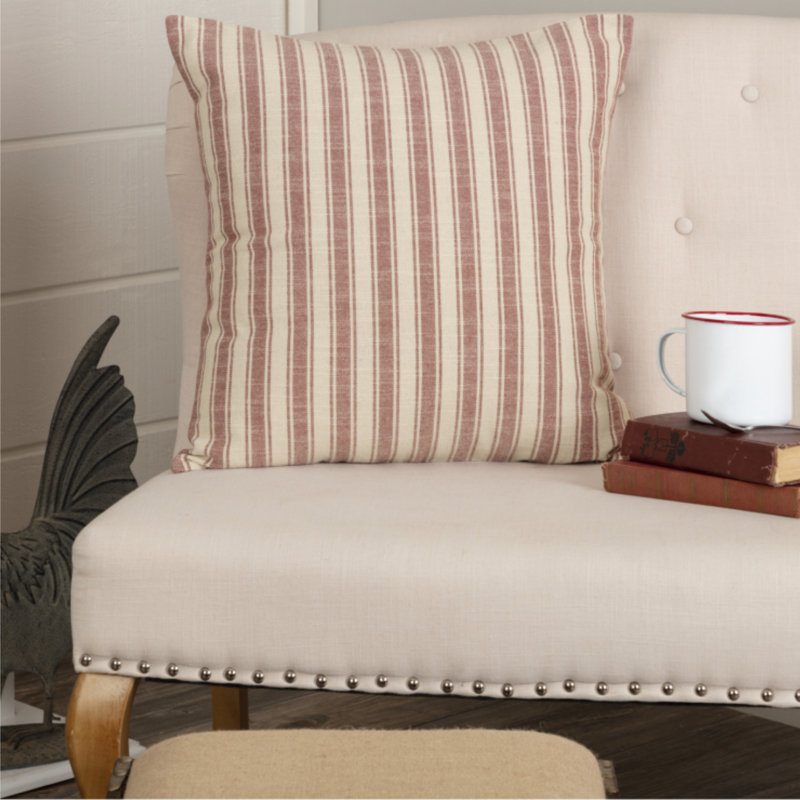 Housse de coussin rouge 20 pi x 20 po Market Place, Carré 20 po, Rayures rouges